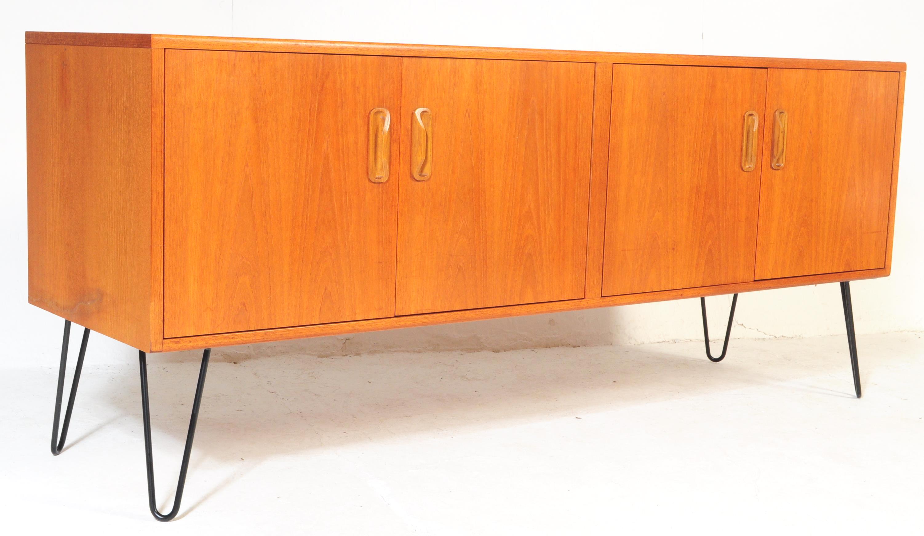 MID CENTURY G PLAN TEAK SIDEBOARD ON HAIRPIN SUPPORTS