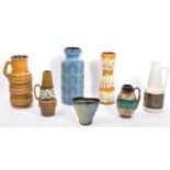 COLLECTION OF MID 20TH CENTURY WEST GERMAN POTTERY VASES