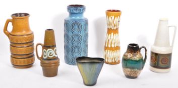 COLLECTION OF MID 20TH CENTURY WEST GERMAN POTTERY VASES