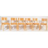 SET OF SIX RETRO MID 20TH CENTURY BENTWOOD STACKING CHAIRS