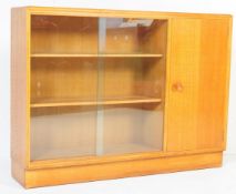 RETRO MID CENTURY LIGHT OAK BOOKCASE CABINET