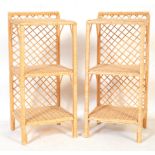 PAIR OF VINTAGE 1970S WICKER & BAMBOO BEDSIDES