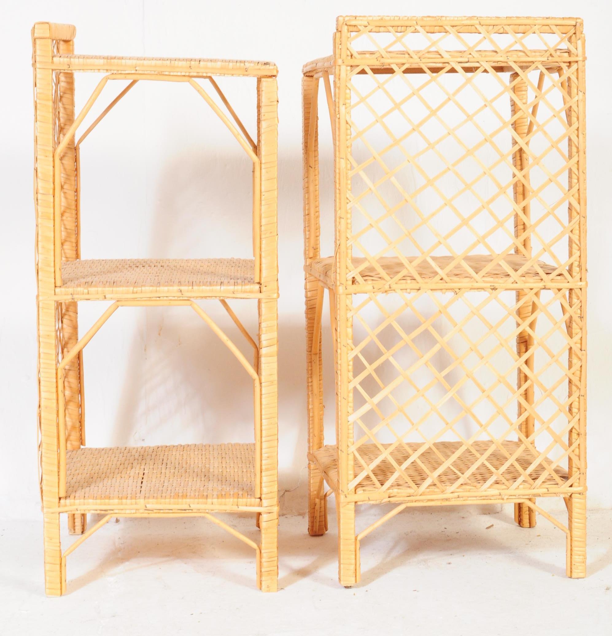 PAIR OF VINTAGE 1970S WICKER & BAMBOO BEDSIDES - Image 3 of 3