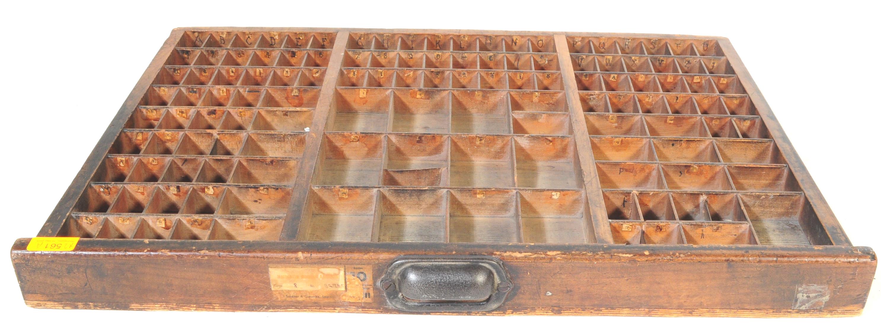 TWO EARLY 20TH CENTURY WOODEN PRINTER TRAYS - Image 2 of 5