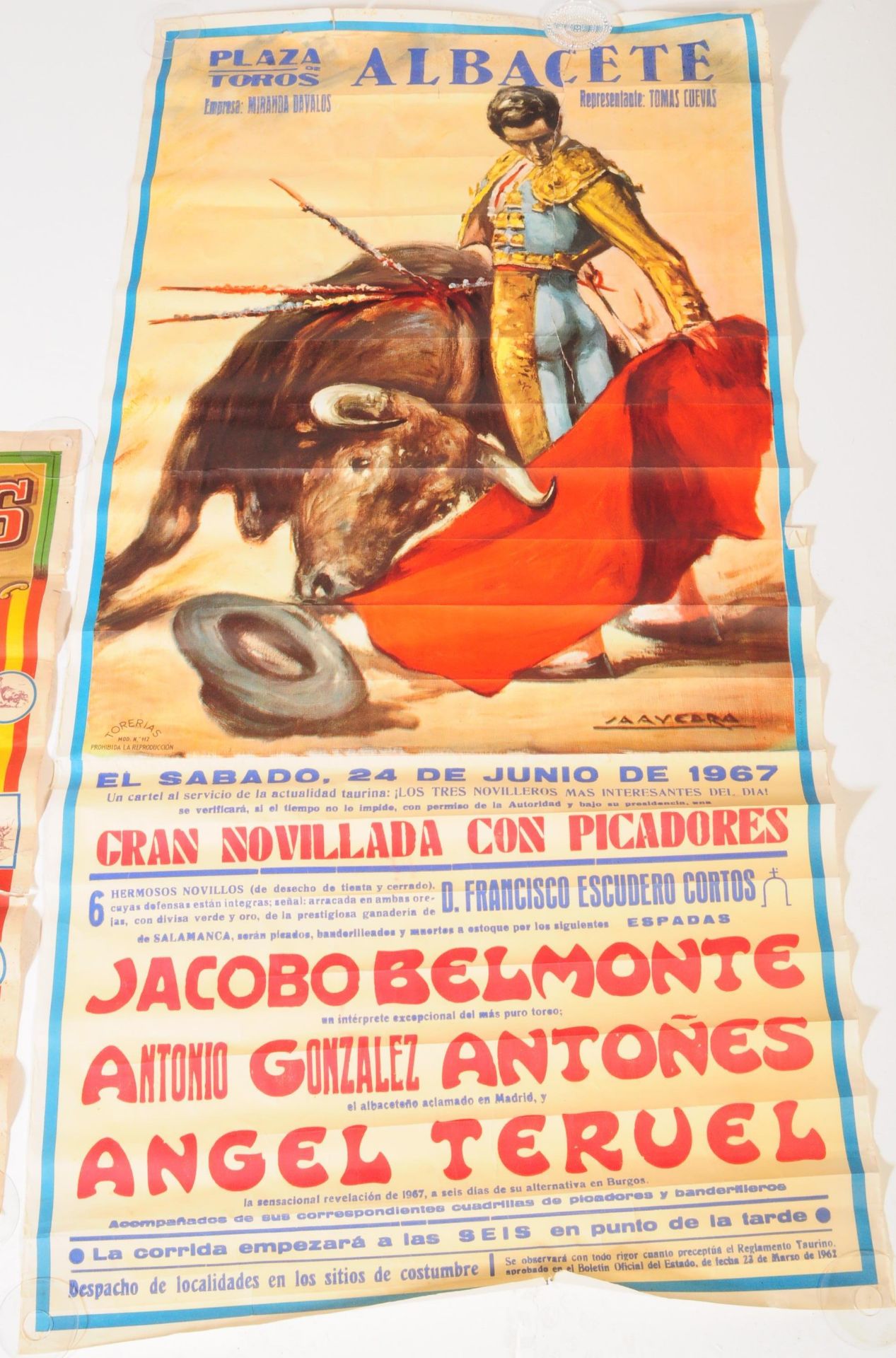 COLLECTION OF THREE ADVERTISING SPANISH BULL FIGHTING POSTERS - Image 4 of 7