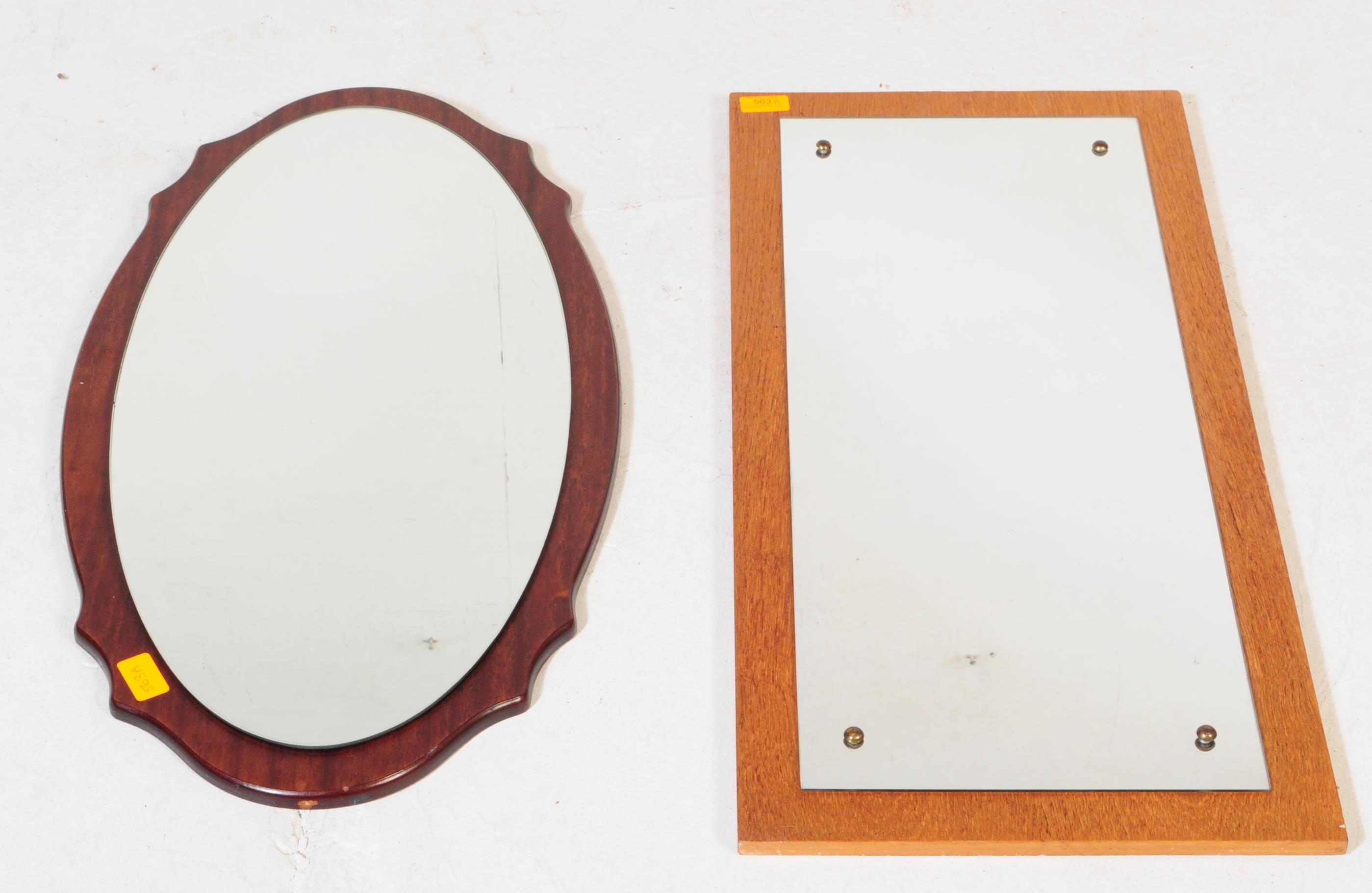 TWO MID CENTURY DANISH INSPIRED WALL MIRRORS - Image 3 of 4