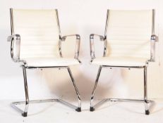 PAIR OF VINTAGE 20TH CENTURY EAMES STYLE OFFICE ARMCHAIRS