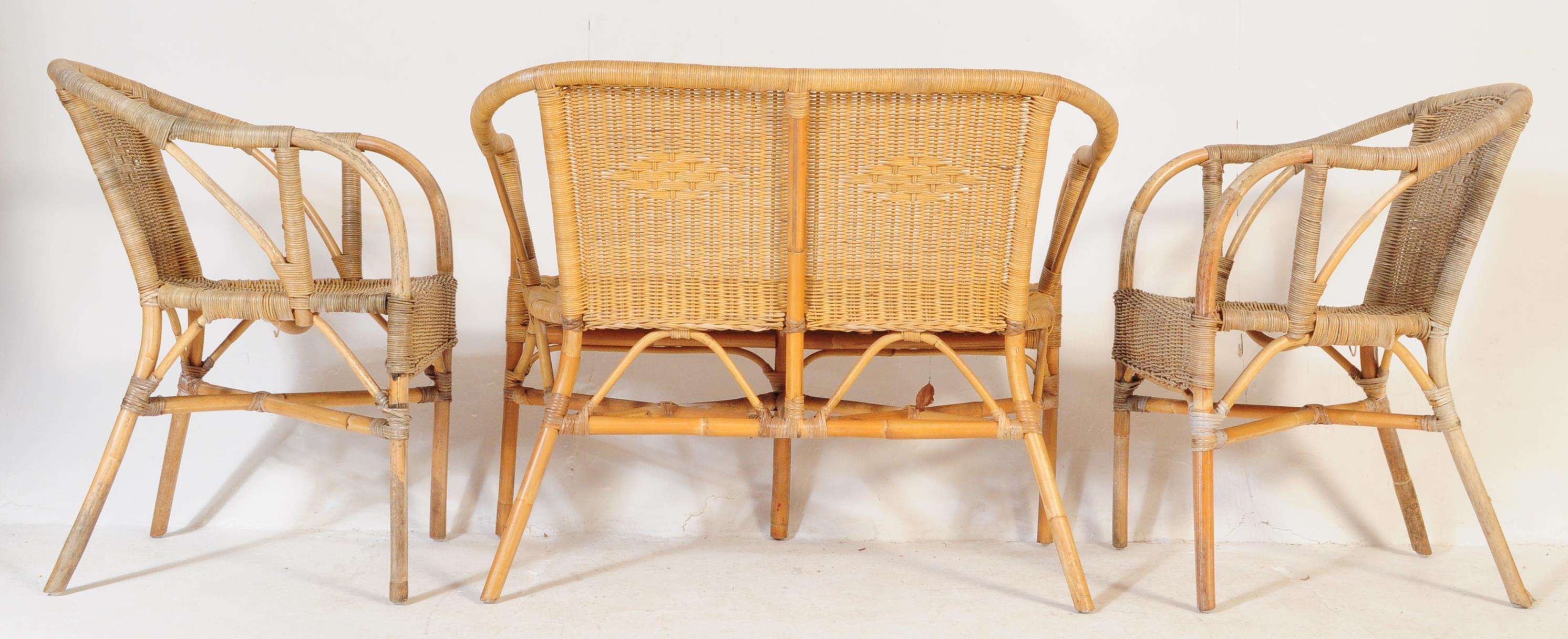 20TH CENTURY THREE PIECE WICKER & BAMBOO SUITE - Image 3 of 4