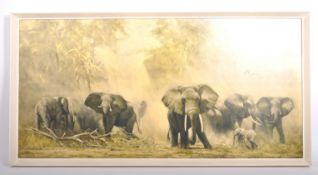 DAVID SHEPHERD - ELEPHANTS AT AMBOSELI - FRAMED PRINT