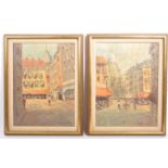 PAIR 20TH CENTURY IMPRESSIONIST OIL ON CANVAS PARIS SCENES