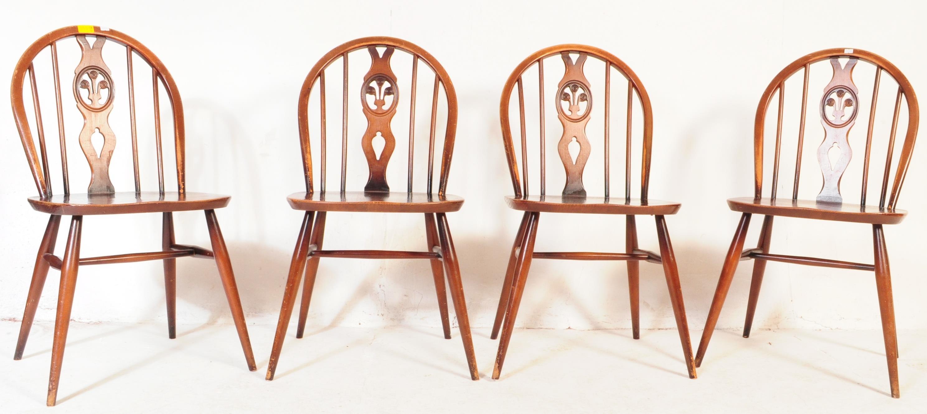 LATE 20TH CENTURY ERCOL DROP LEAF DINING TABLE & CHAIRS - Image 6 of 6