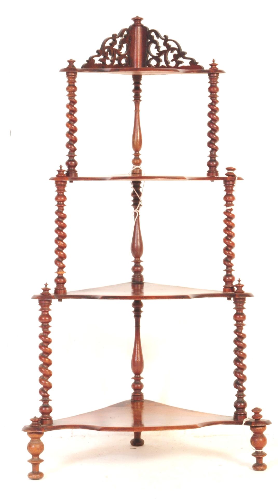 19TH CENTURY WALNUT WATERFALL WHATNOT ETAGERE