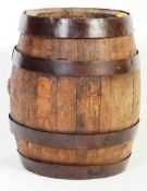 EARLY 20TH CENT C. WELLS COOPERED OAK WOODEN BEER BARREL