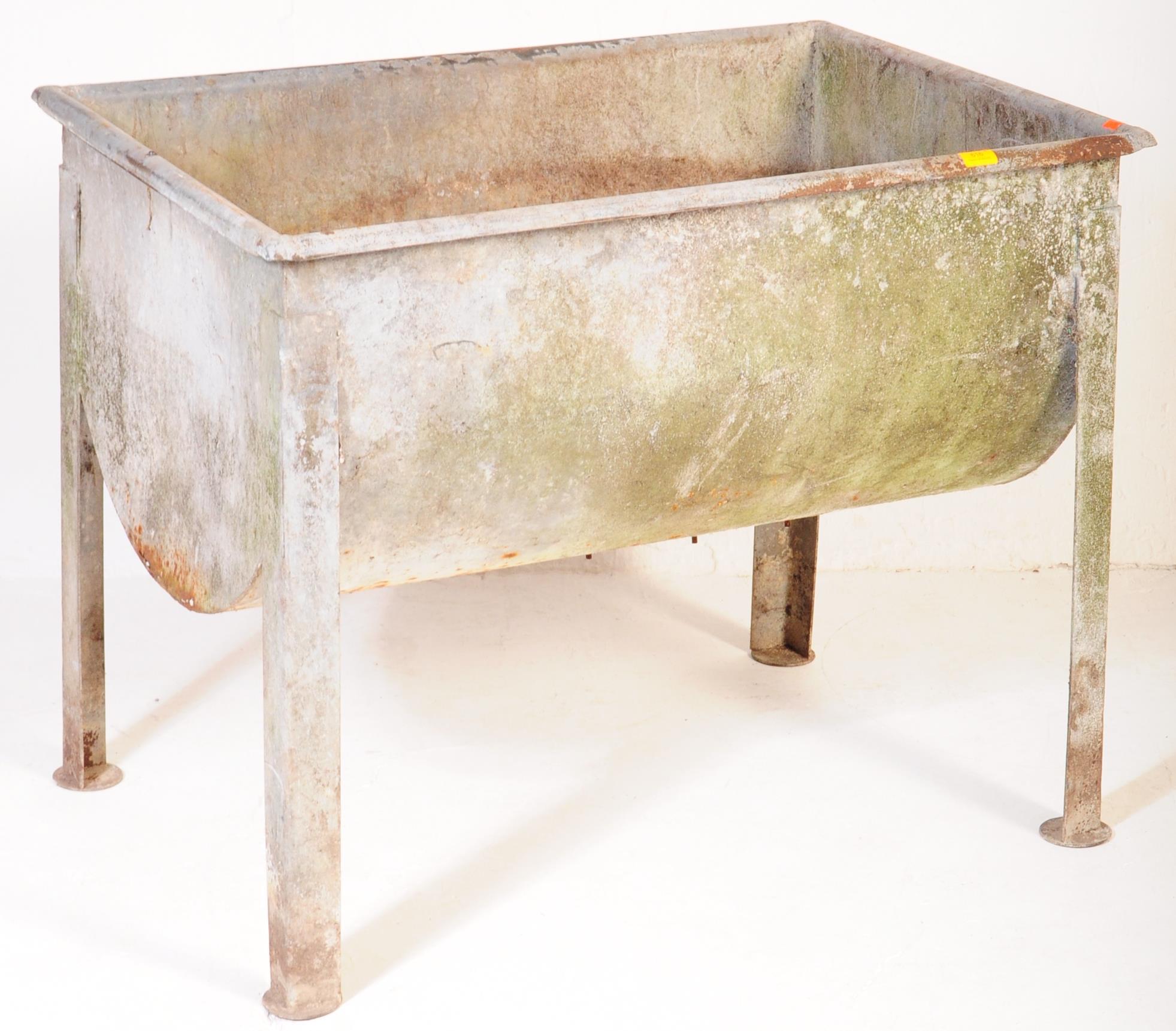 LARGE 20TH CENTURY GALVANISED METAL WATER TROUGH PLANTER - Image 2 of 4