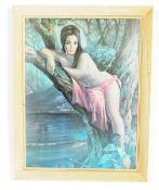 J H LYNCH - RETRO COLOURED PRINT OF WOODLAND GODDESS