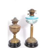 PAIR OF 19TH CENTURY BRASS OIL LAMPS