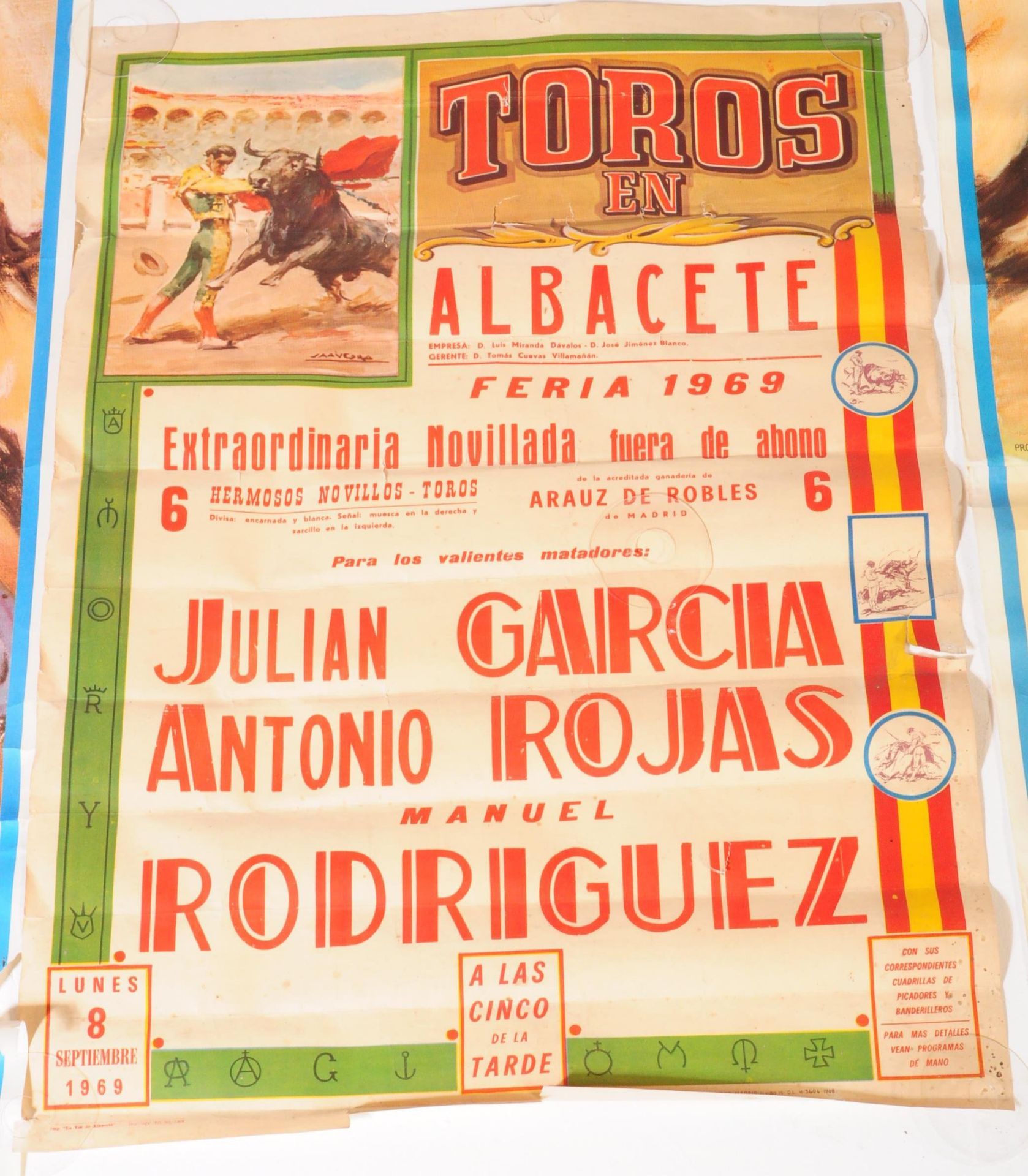 COLLECTION OF THREE ADVERTISING SPANISH BULL FIGHTING POSTERS - Image 2 of 7