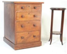 VICTORIAN 19TH CENTURY MAHOGANY PEDESTAL CHEST & PLANT STAND