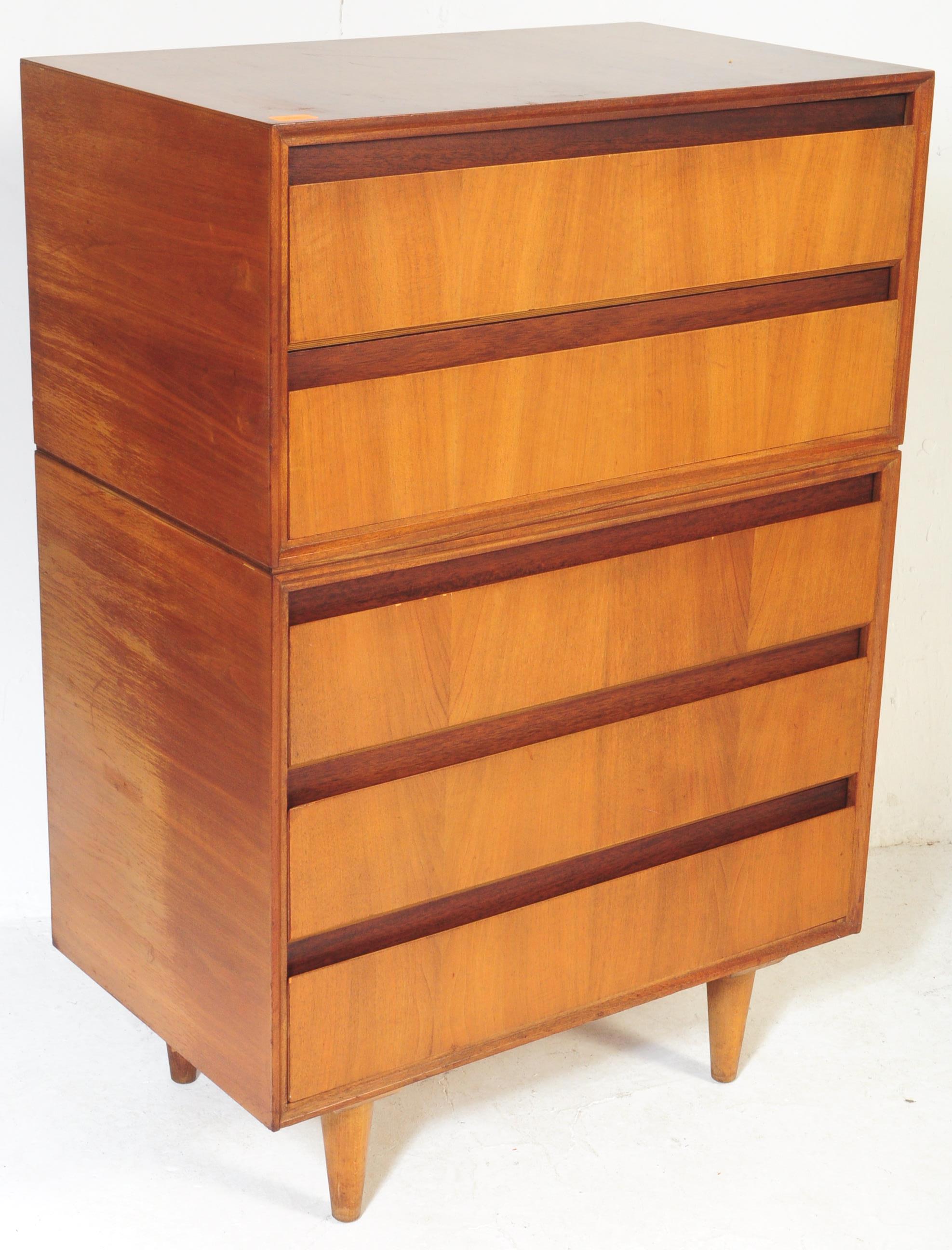 RETRO MID CENTURY MEREDEW TEAK PEDESTAL CHEST OF DRAWERS - Image 2 of 5