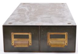 VINTAGE RONEO DUAL TABLE TOP INDUSTRIAL METAL FILING CABINET