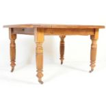 ANTIQUE OAK WIND OUT EXTENDING DINING TABLE AND SIX CHAIRS