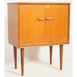 A CLASSIC VINTAGE RETRO TEAK LP RECORD CABINET