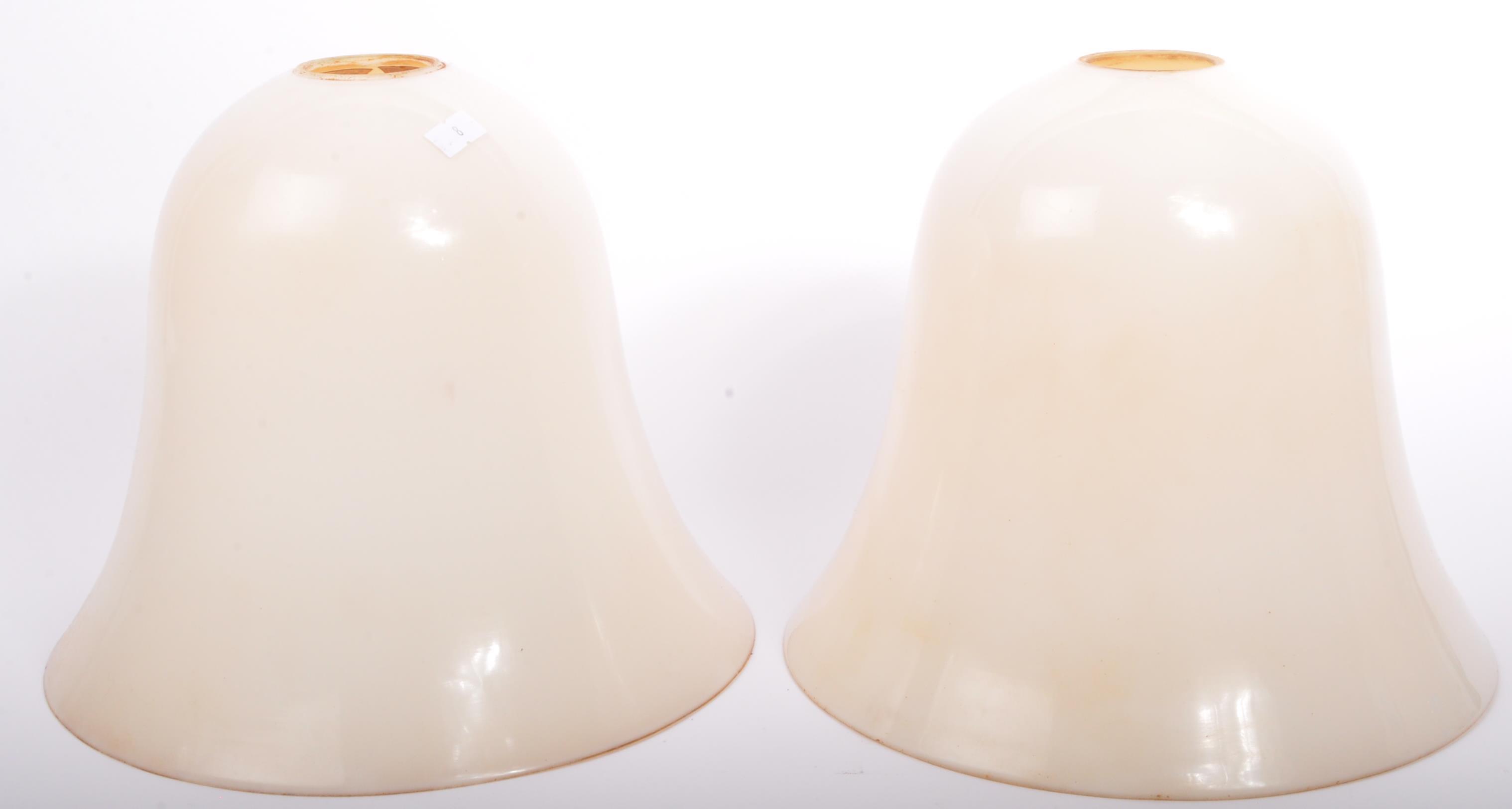 TWO MID CENTURY MILK GLASS CEILING LIGHTS - Image 4 of 5