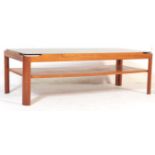 RETRO VINTAGE MID 20TH MYER TEAK AND GLASS COFFEE TABLE
