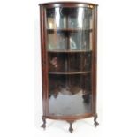 1930's QUEEN ANNE REVIVAL OAK LARGE CORNER DISPLAY CABINET