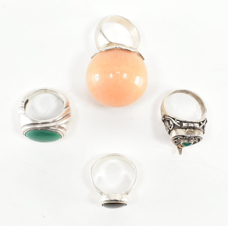 COLLECTION OF ASSORTED SILVER & SONE SET DRESS RINGS - Image 2 of 7