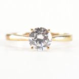 HALLMARKED 9CT GOLD & CUBIC ZIRCONIA SOLITAIRE RING