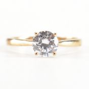 HALLMARKED 9CT GOLD & CUBIC ZIRCONIA SOLITAIRE RING