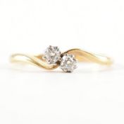 18CT GOLD & PLATINUM CROSSOVER DIAMOND RING