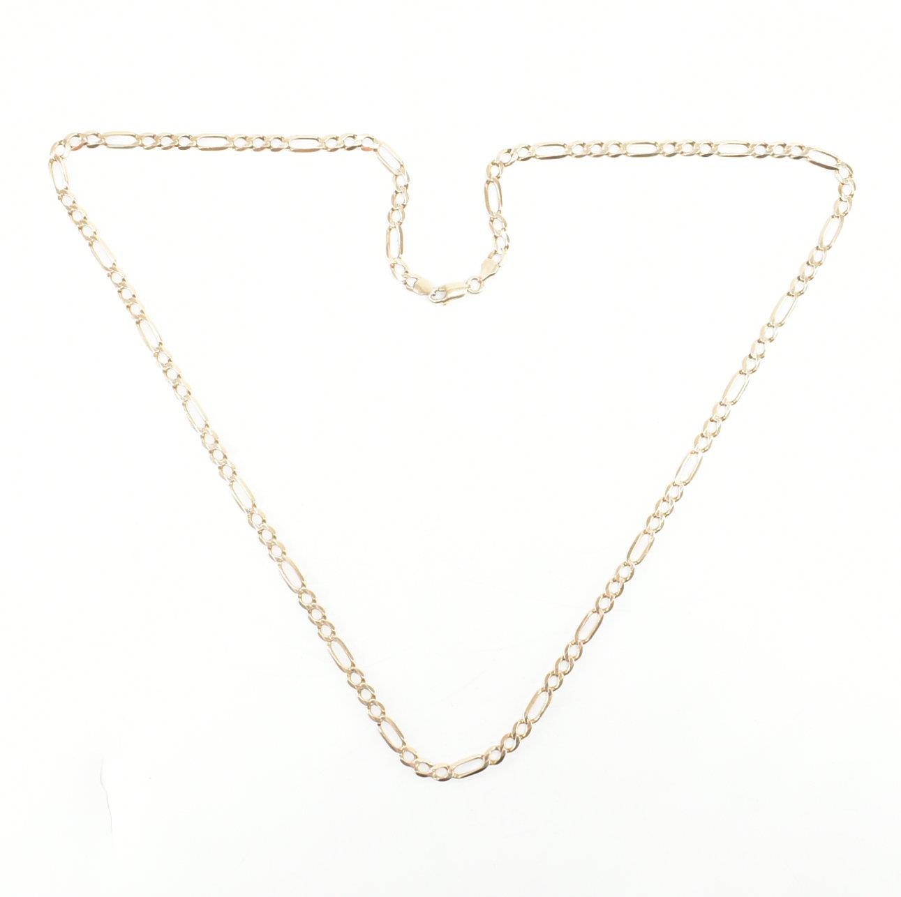 HALLMARKED 9CT GOLD FIGARO CHAIN NECKLACE - Image 2 of 5