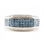 WHITE GOLD BLUE & WHITE DIAMOND RING