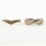 TWO HALLMARKED 9CT GOLD & DIAMOND RINGS