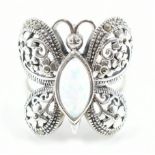 925 SILVER OPALITE & MARCASITE BUTTERFLY RING