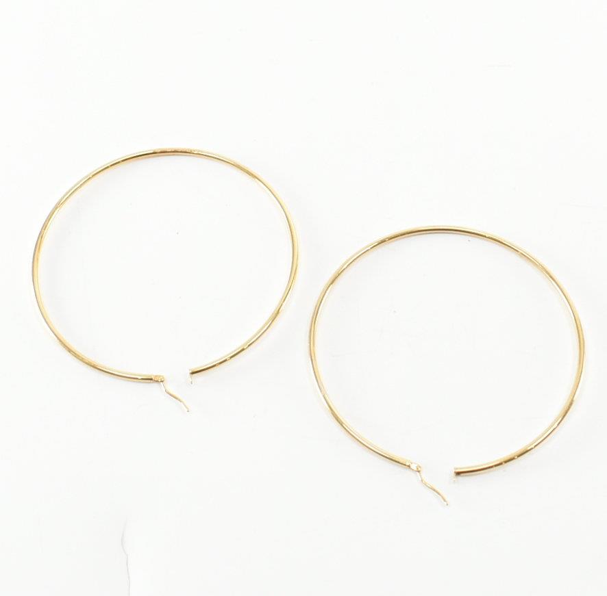 HALLMARKED 9CT GOLD HOOP EARRINGS - Image 3 of 4