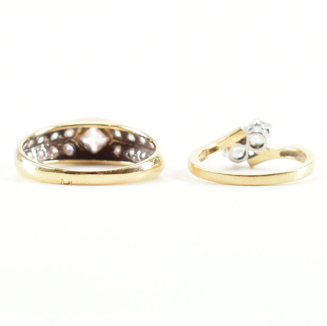 TWO HALLMARKED 14CT GOLD & CZ DRESS RINGS - Image 4 of 10