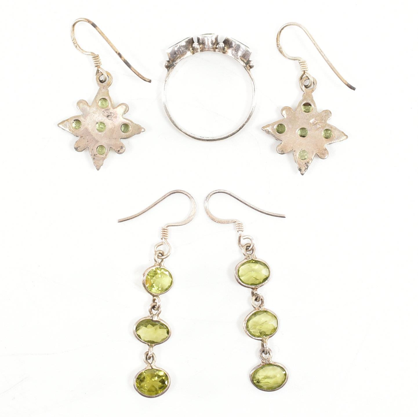COLLECTION OF 925 SILVER & PERIDOT SET JEWELLERY - Image 2 of 3