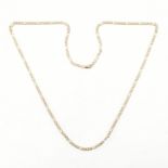 HALLMARKED 9CT GOLD FLAT LINK FIGARO CHAIN NECKLACE