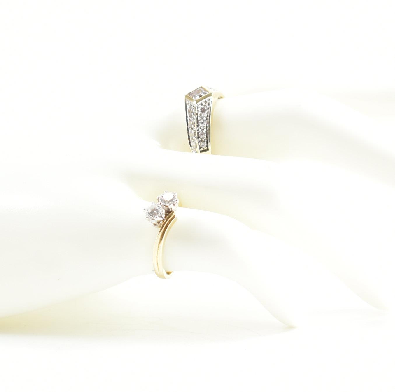 TWO HALLMARKED 14CT GOLD & CZ DRESS RINGS - Image 10 of 10