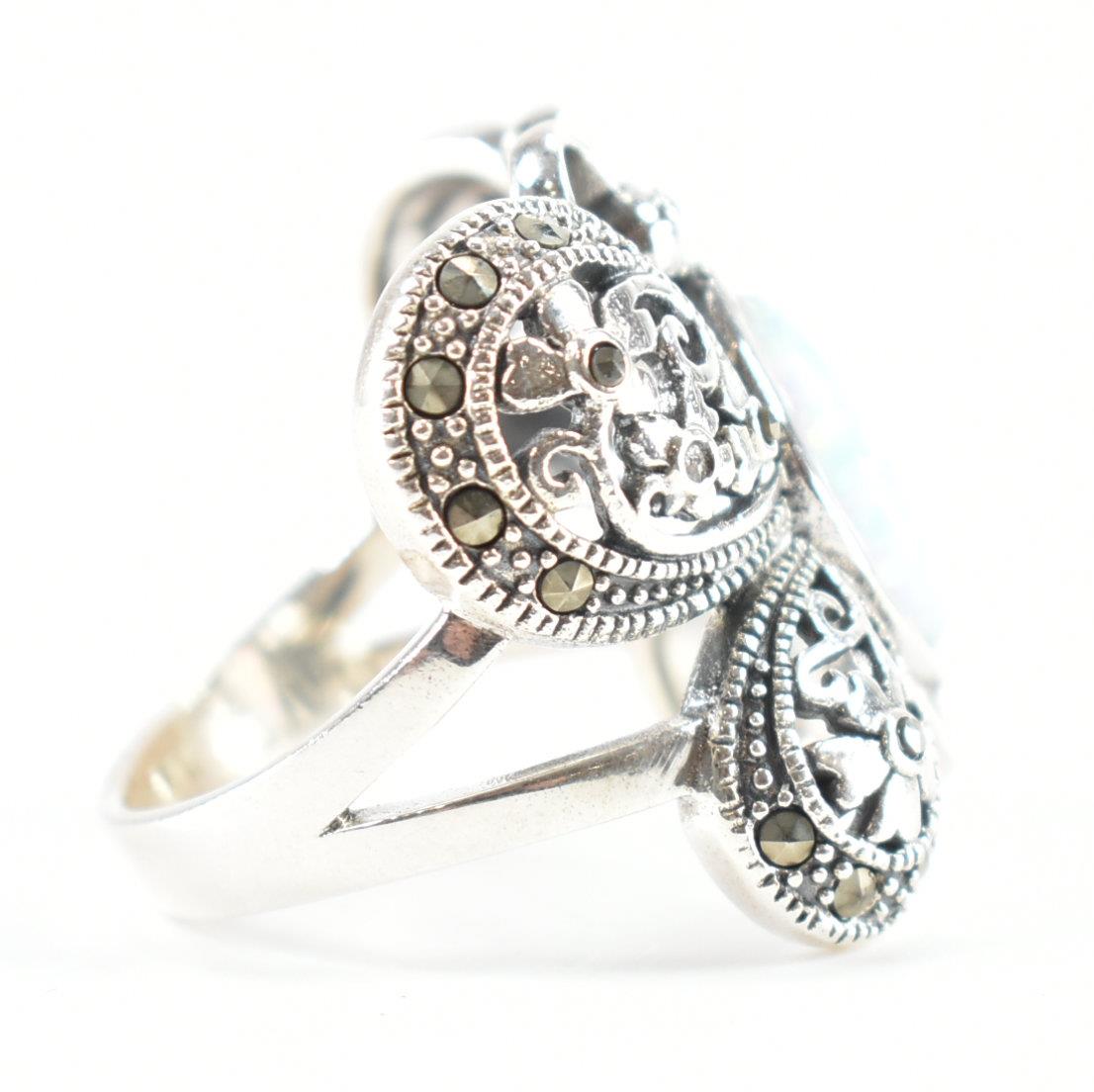 925 SILVER OPALITE & MARCASITE BUTTERFLY RING - Image 4 of 6