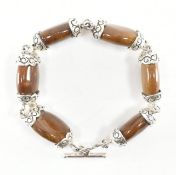 925 SILVER & BROWN STONE BRACELET