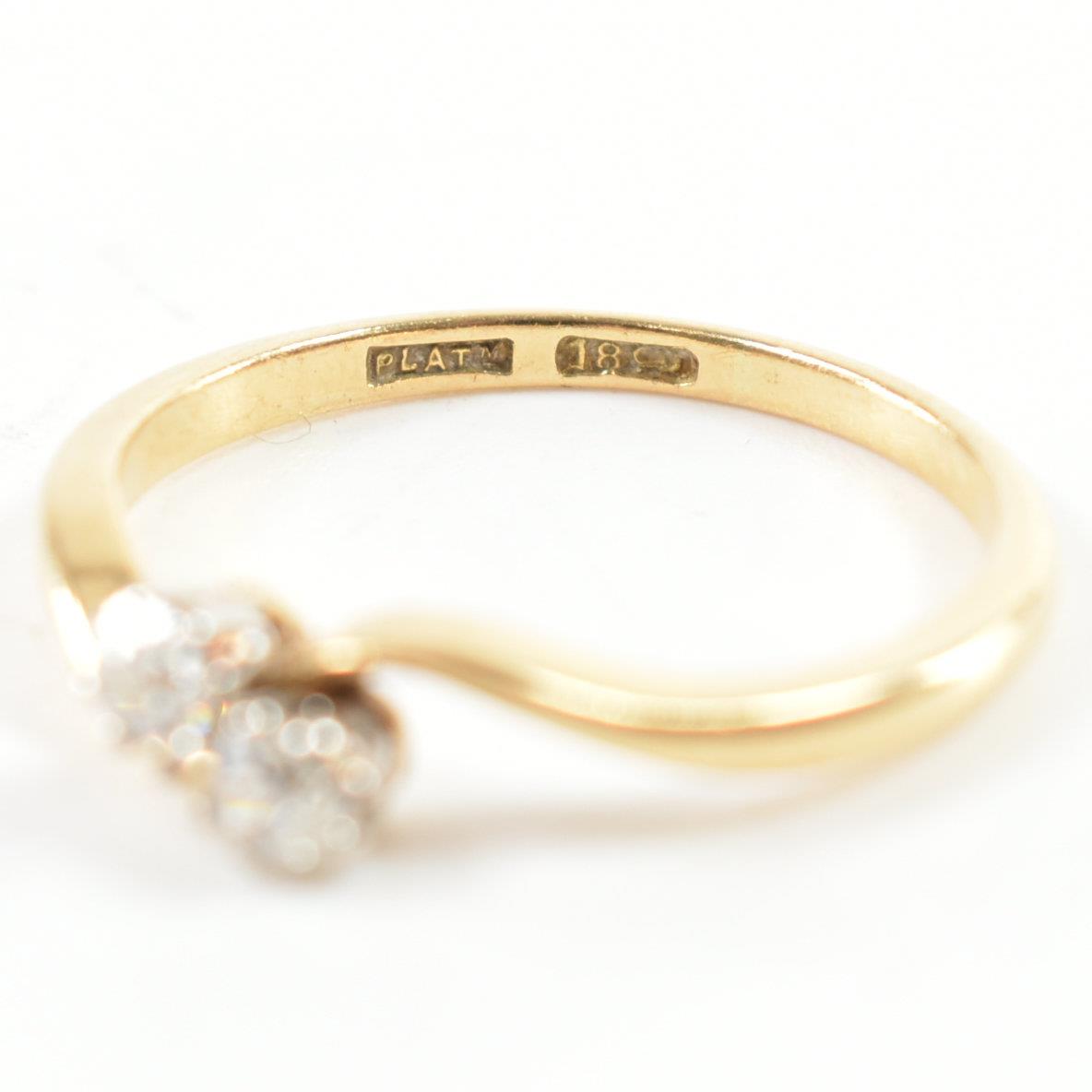 18CT GOLD & PLATINUM CROSSOVER DIAMOND RING - Image 7 of 8