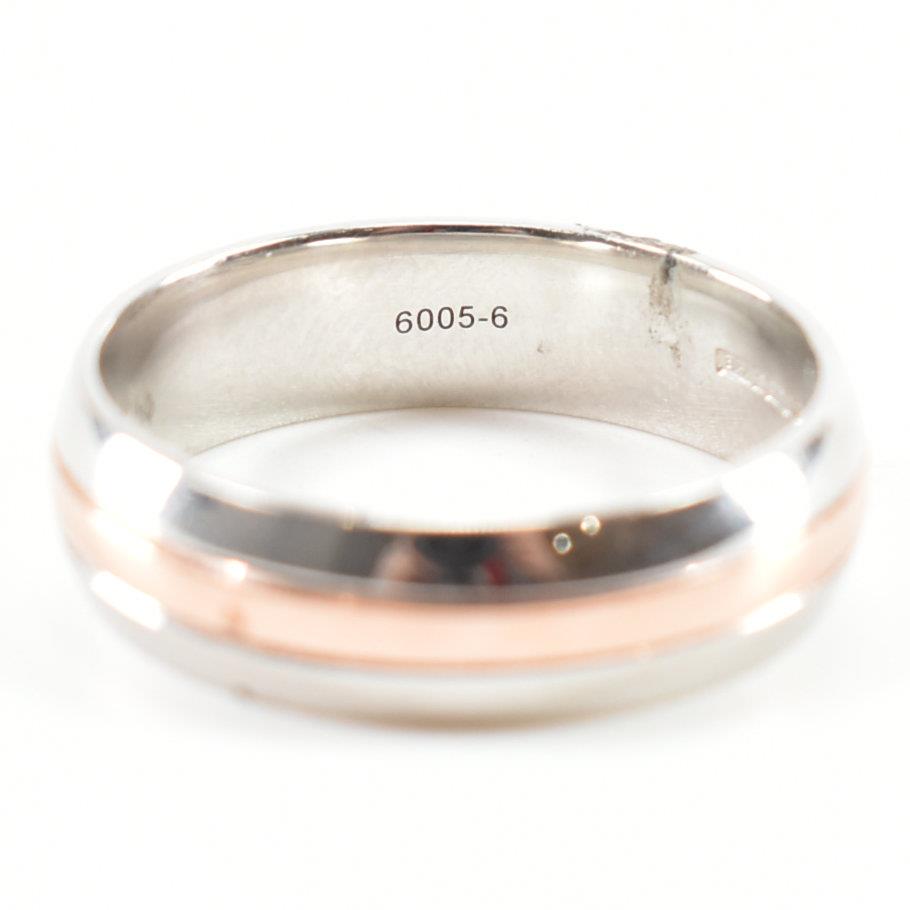 HALLMARKED 9CT WHITE GOLD & PLATINUM BAND RING - Image 5 of 9