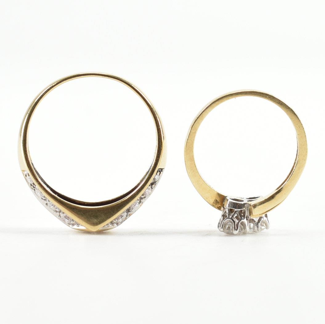 TWO HALLMARKED 14CT GOLD & CZ DRESS RINGS - Image 6 of 10