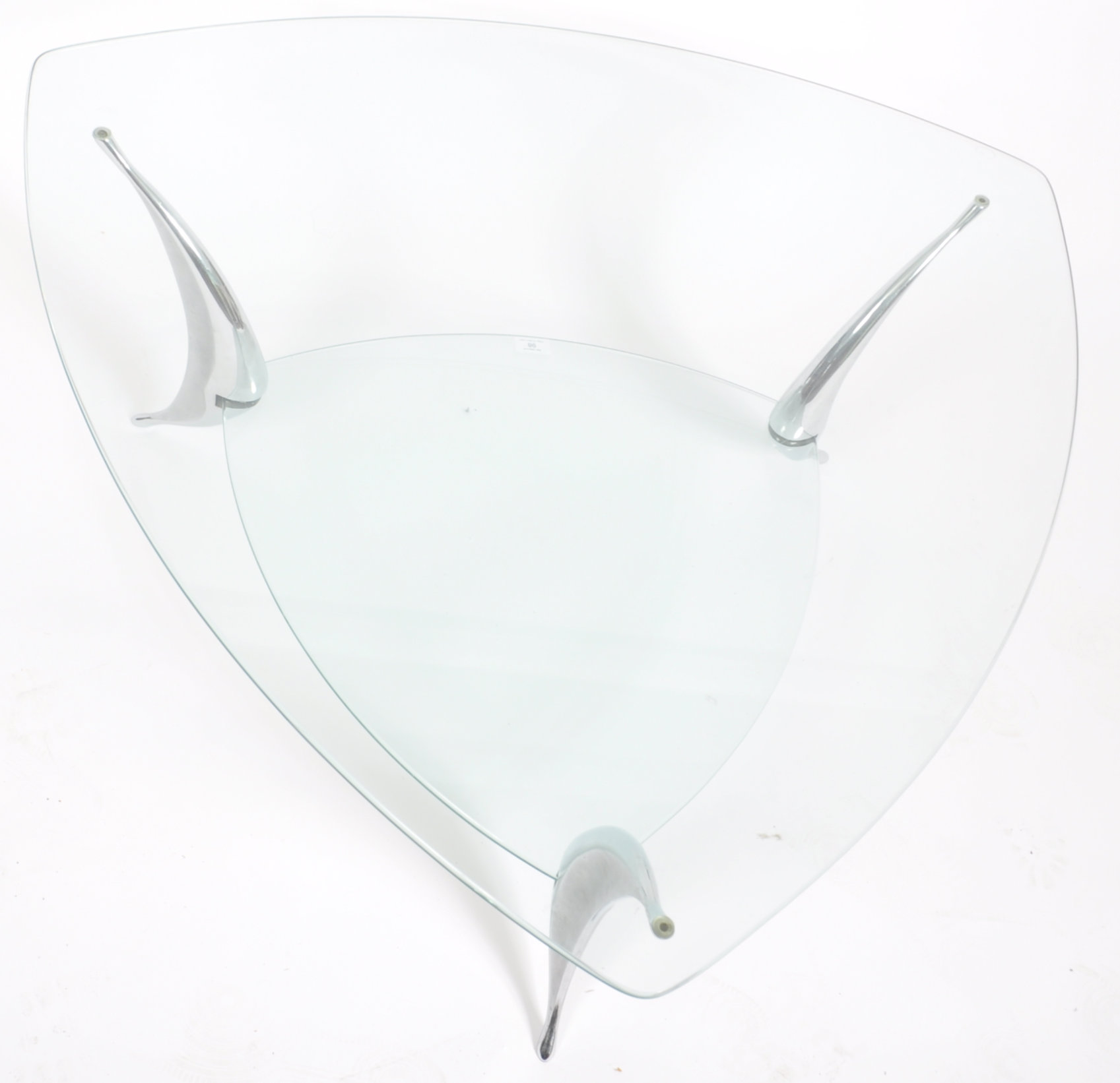 20TH CENTURY DESIGNER TWO TIER GLASS COFFEE TABLE - Image 3 of 4