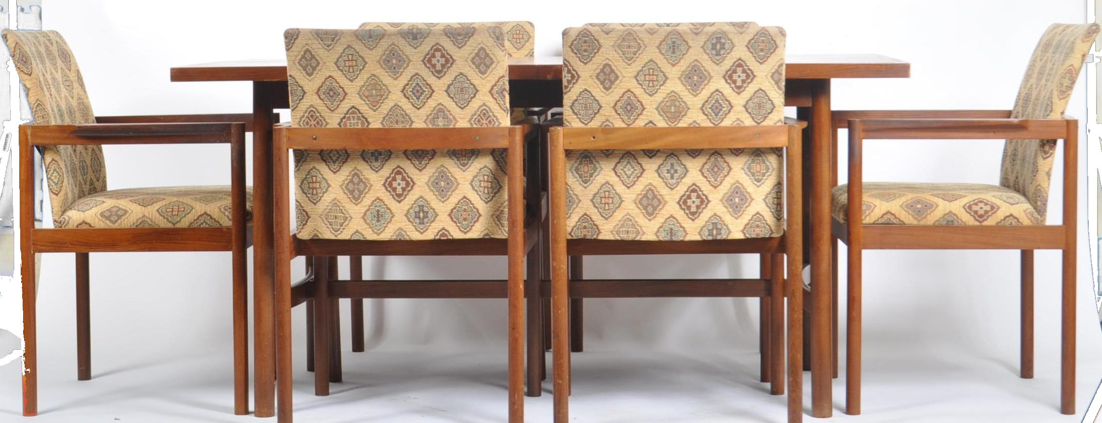 VANSON - MID CENTURY TEAK DINING TABLE AND SIX CHAIRS