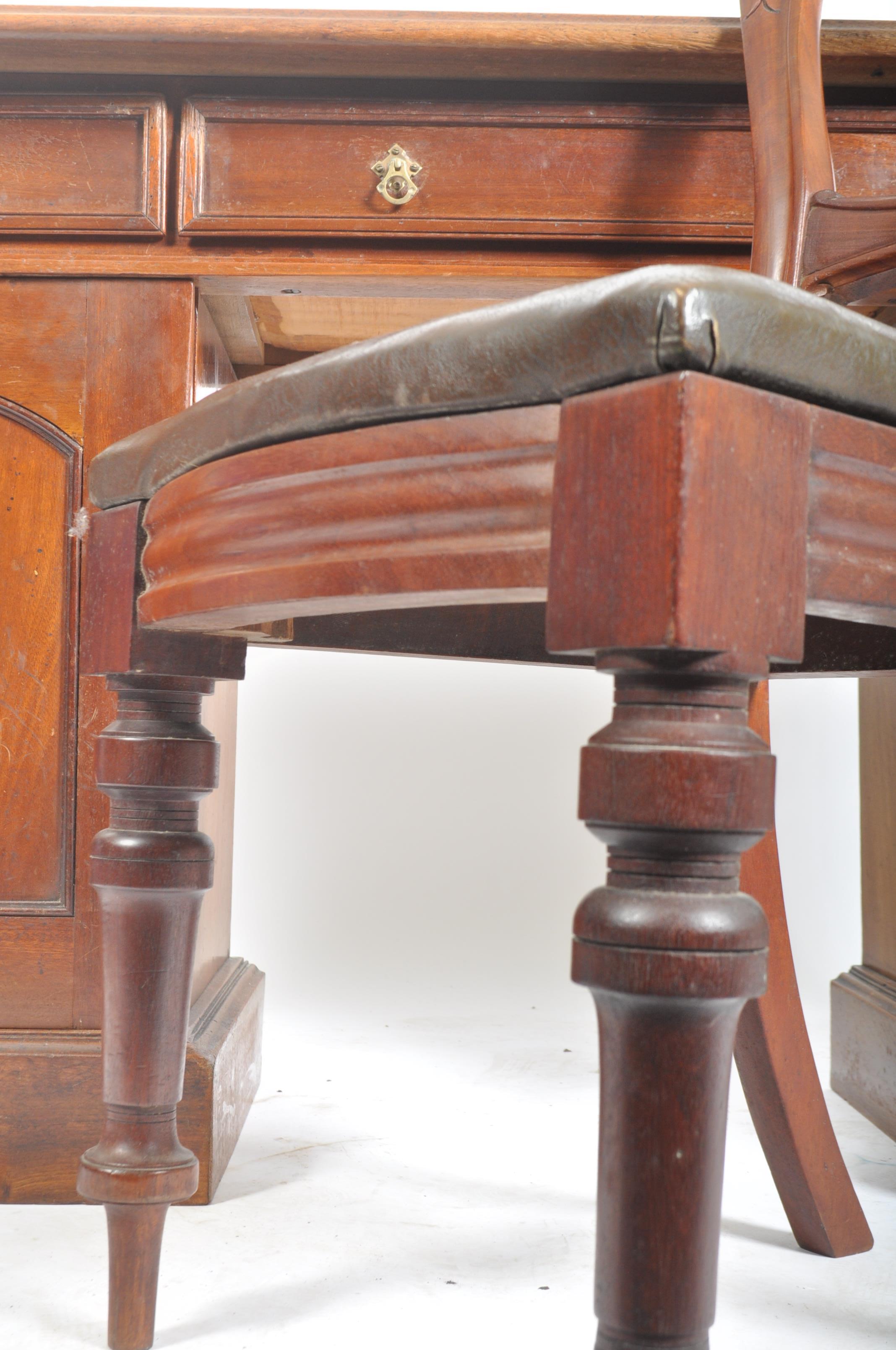 19TH CENTURY VICTORIAN TWIN PEDESTAL CAMPAIGN DESK - Image 3 of 9